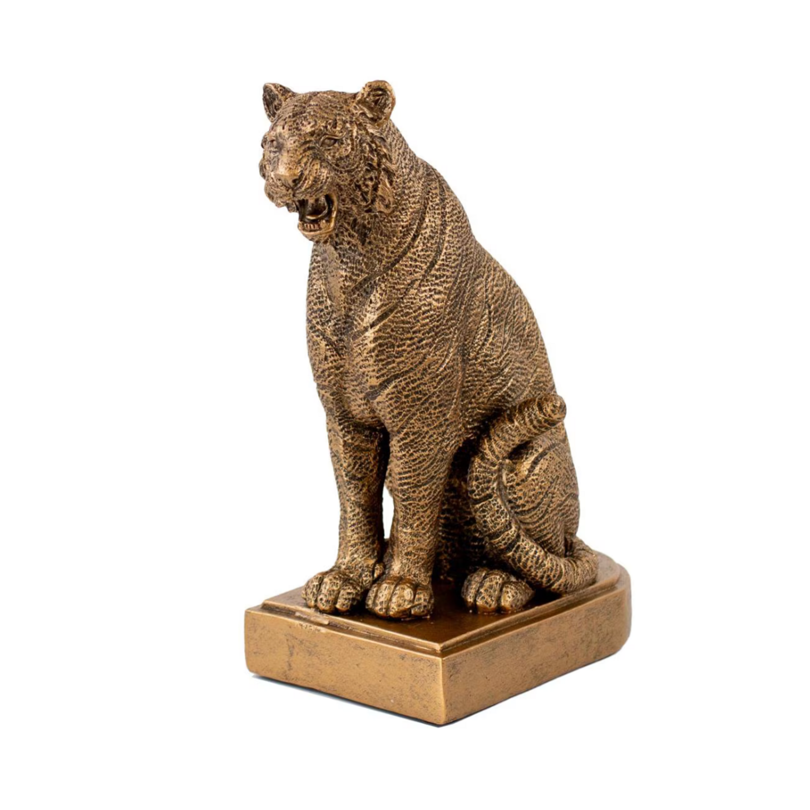 Gold Sitting Tiger Decor