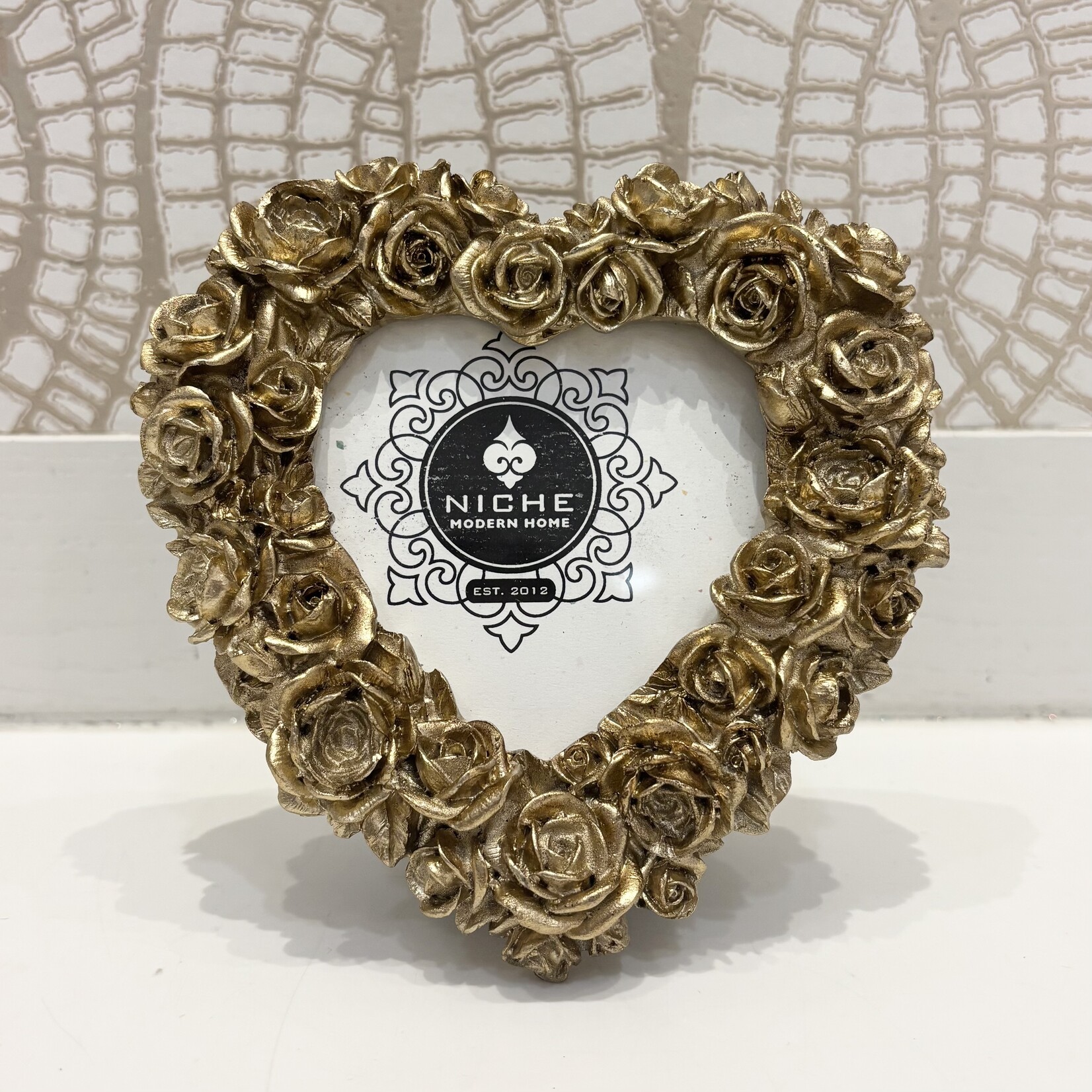 Golden Roses 4x4 Heart Frame