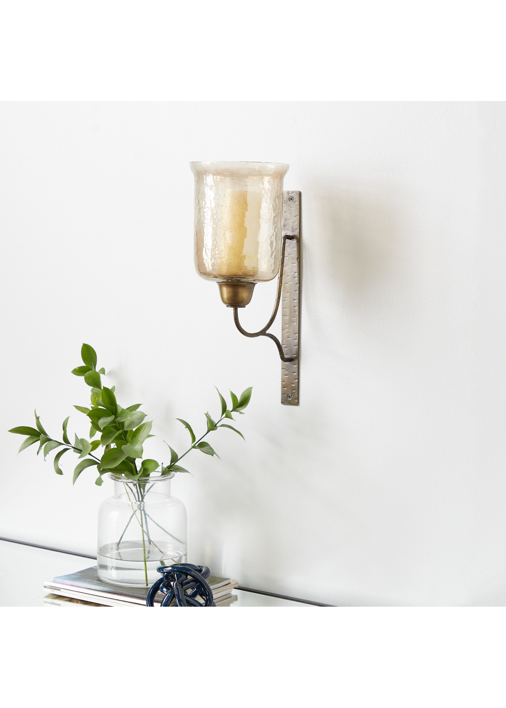 UMA Enterprises Metal Glass Candle Sconce