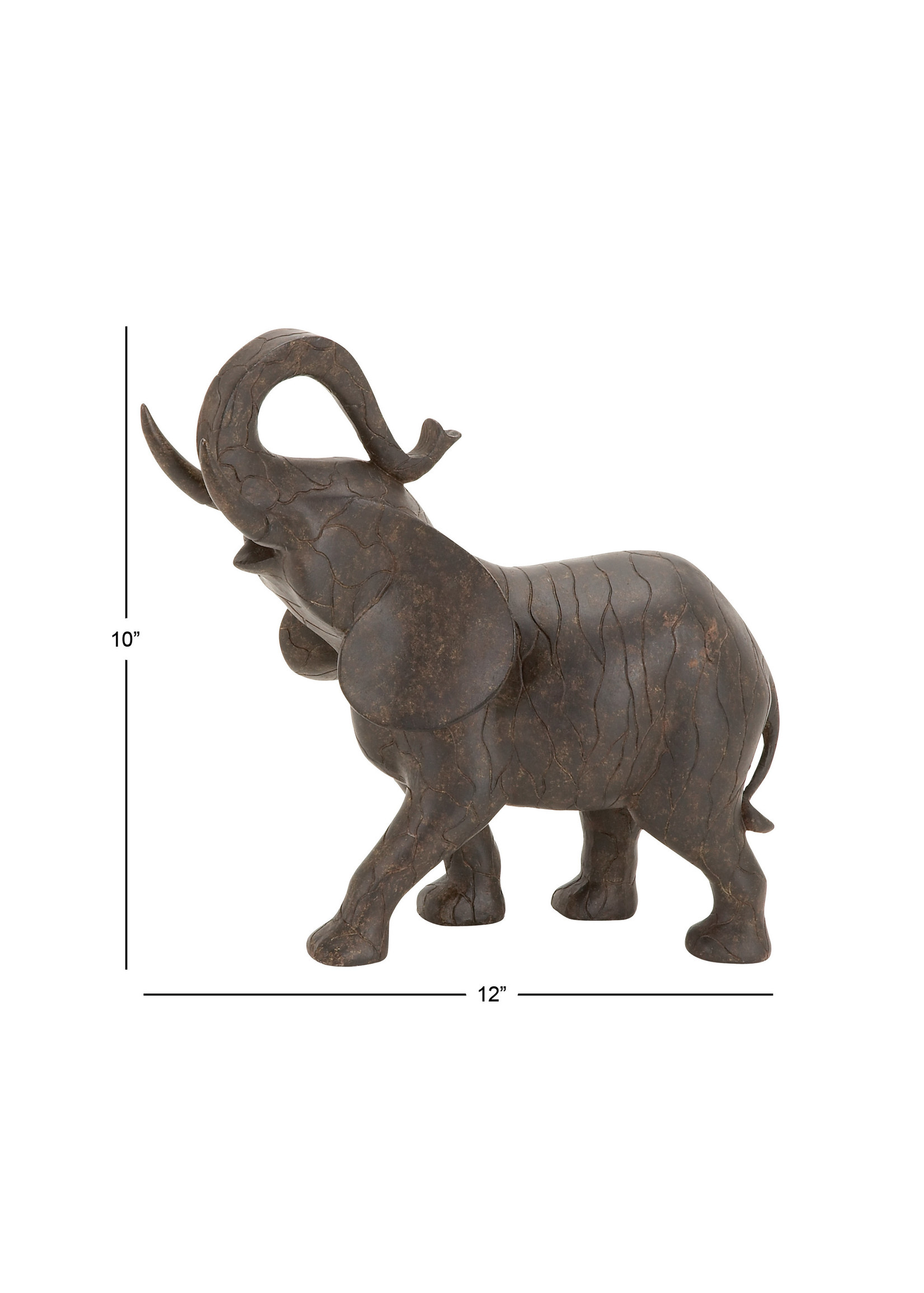 UMA Enterprises 44672 Gray Polystone Elephant Sculpture 12x3x10