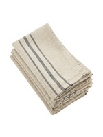 Saro Striped Linen Napkin Natural