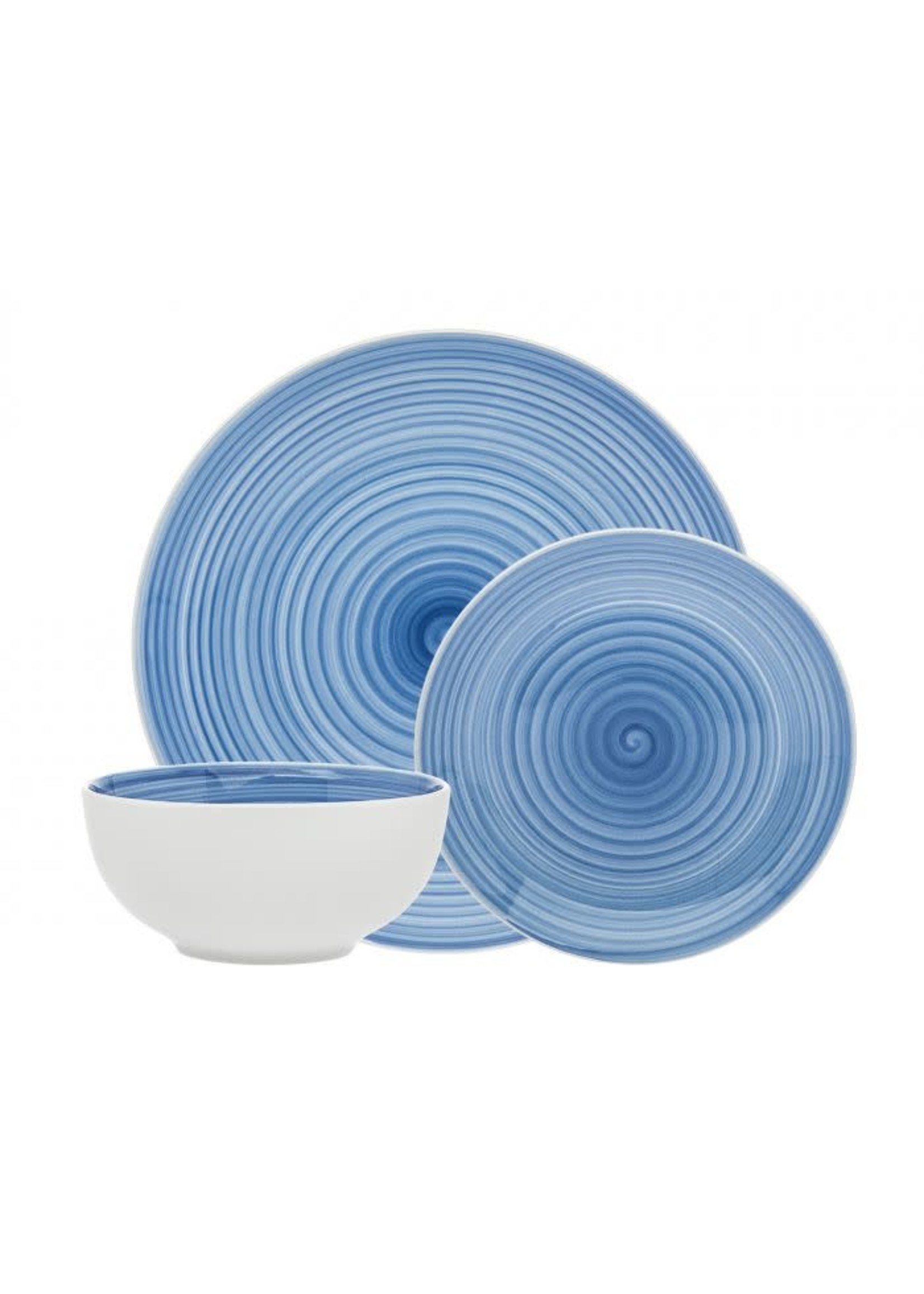 Godinger Silver Co Godinger Gatherings Spiral Blue 12 Pc Porcelain