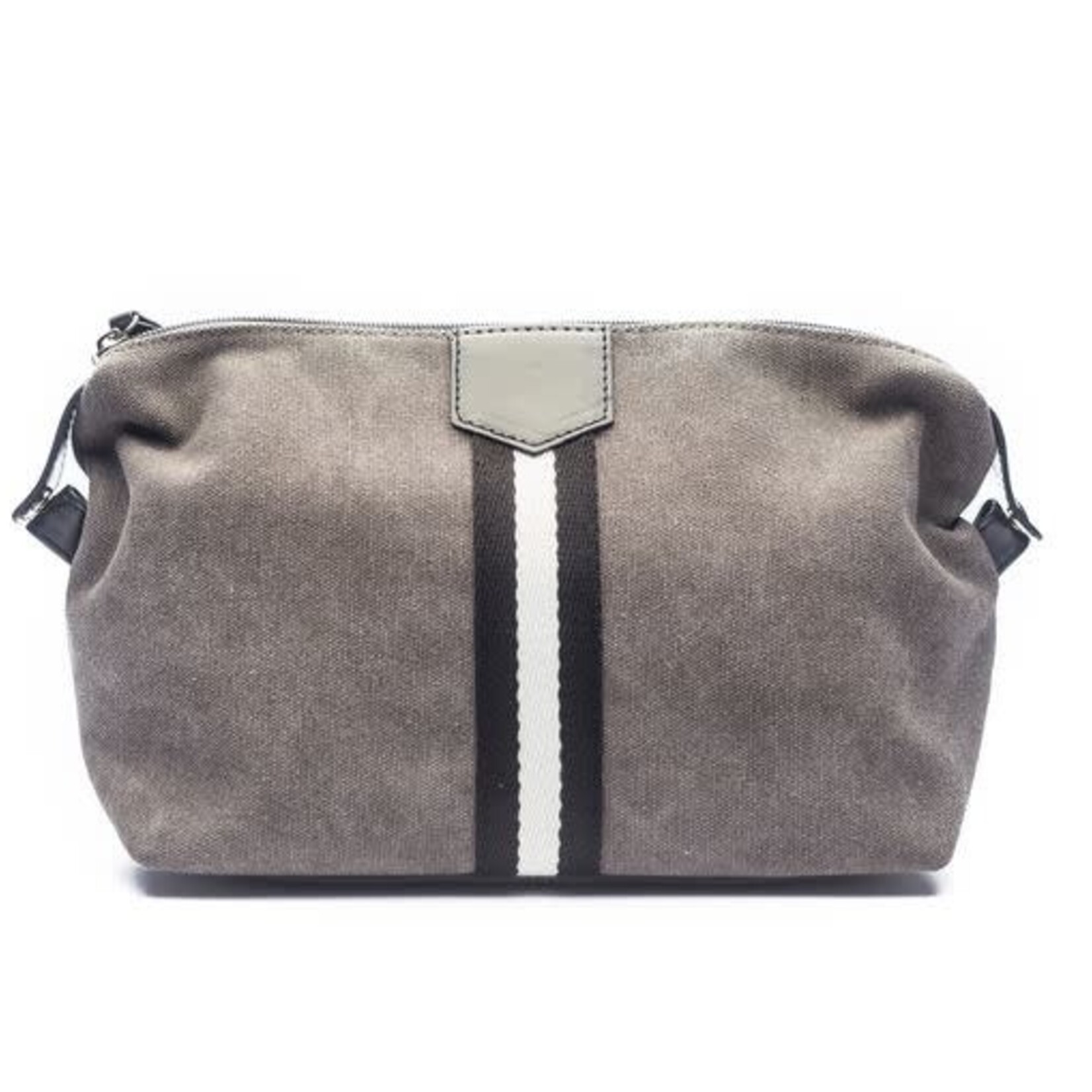 Brouk & Co Brouk Original Toiletry Bag - grey with black and white stripes