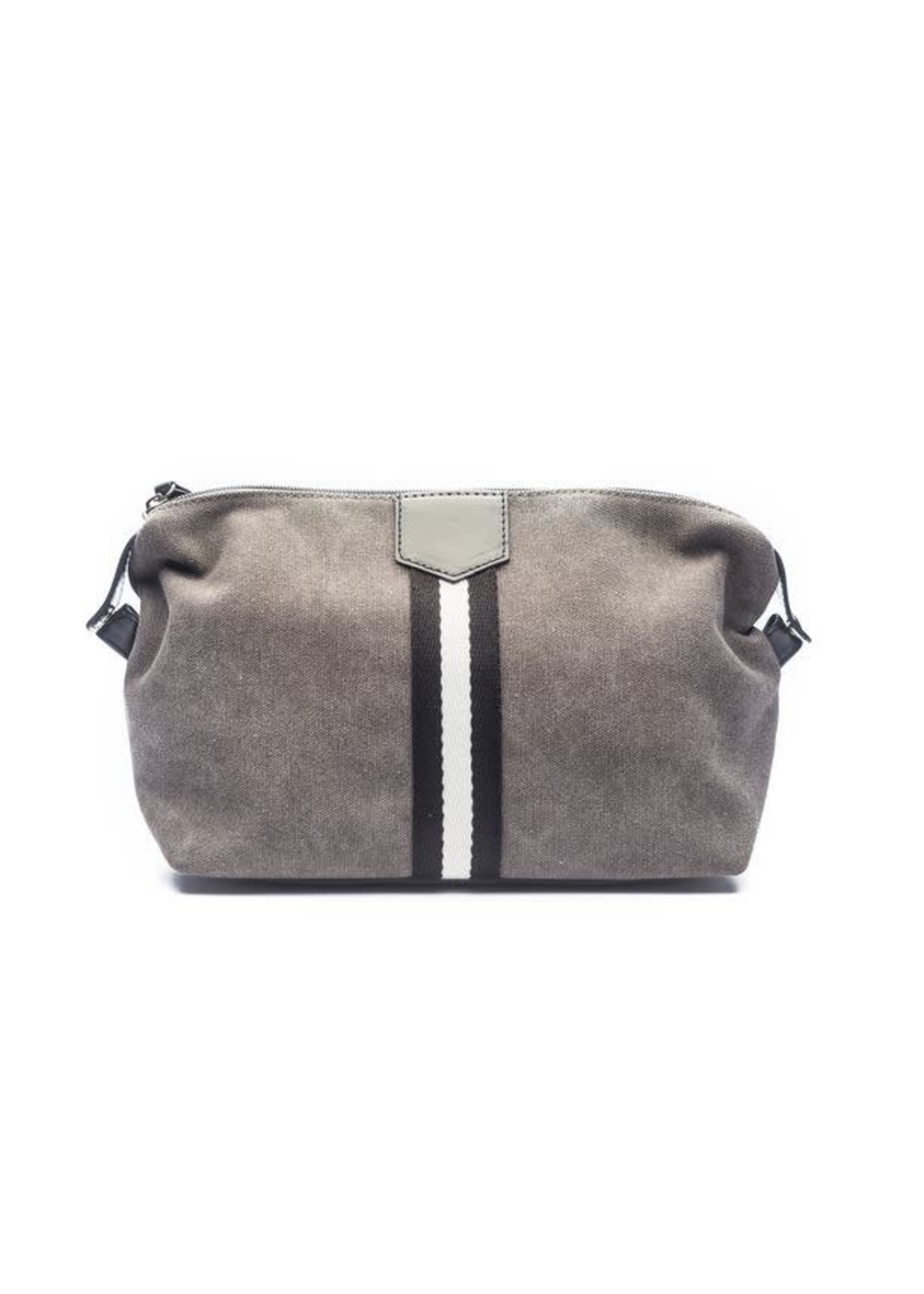 Brouk & Co Brouk Original Toiletry Bag - grey with black and white stripes