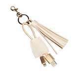 Brouk & Co Brouk Tassel Keychain with USB cord - pearl white