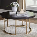 Coaster Furniture 722748 Coffee Table Americano Rose Brass Base 36