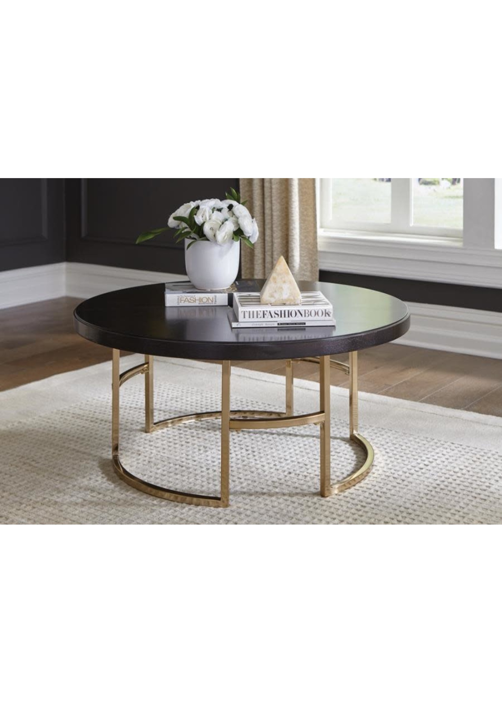 Coaster Furniture 722748 Coffee Table Americano Rose Brass Base 36