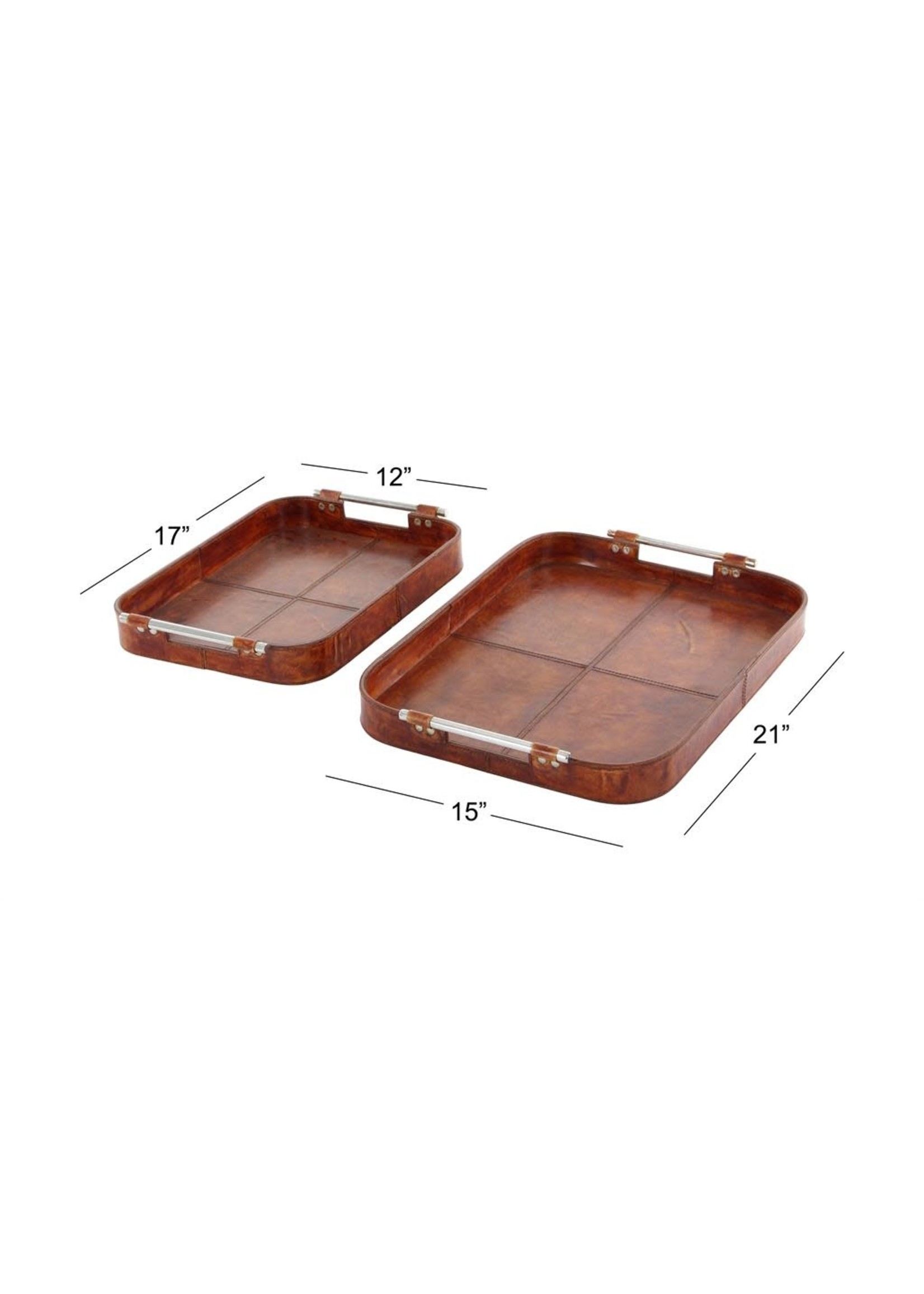UMA Enterprises 95046, real, leather, tray, set2