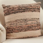 Saro Striped Pillow Down Filled Natural 20"sq