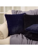 Saro Ultra Soft Faux Fur Pillow Down Filled Blue 18"sq