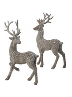 Regency International MTX63516-NAGD 18" Resin Glitter Rattan Standing Deer