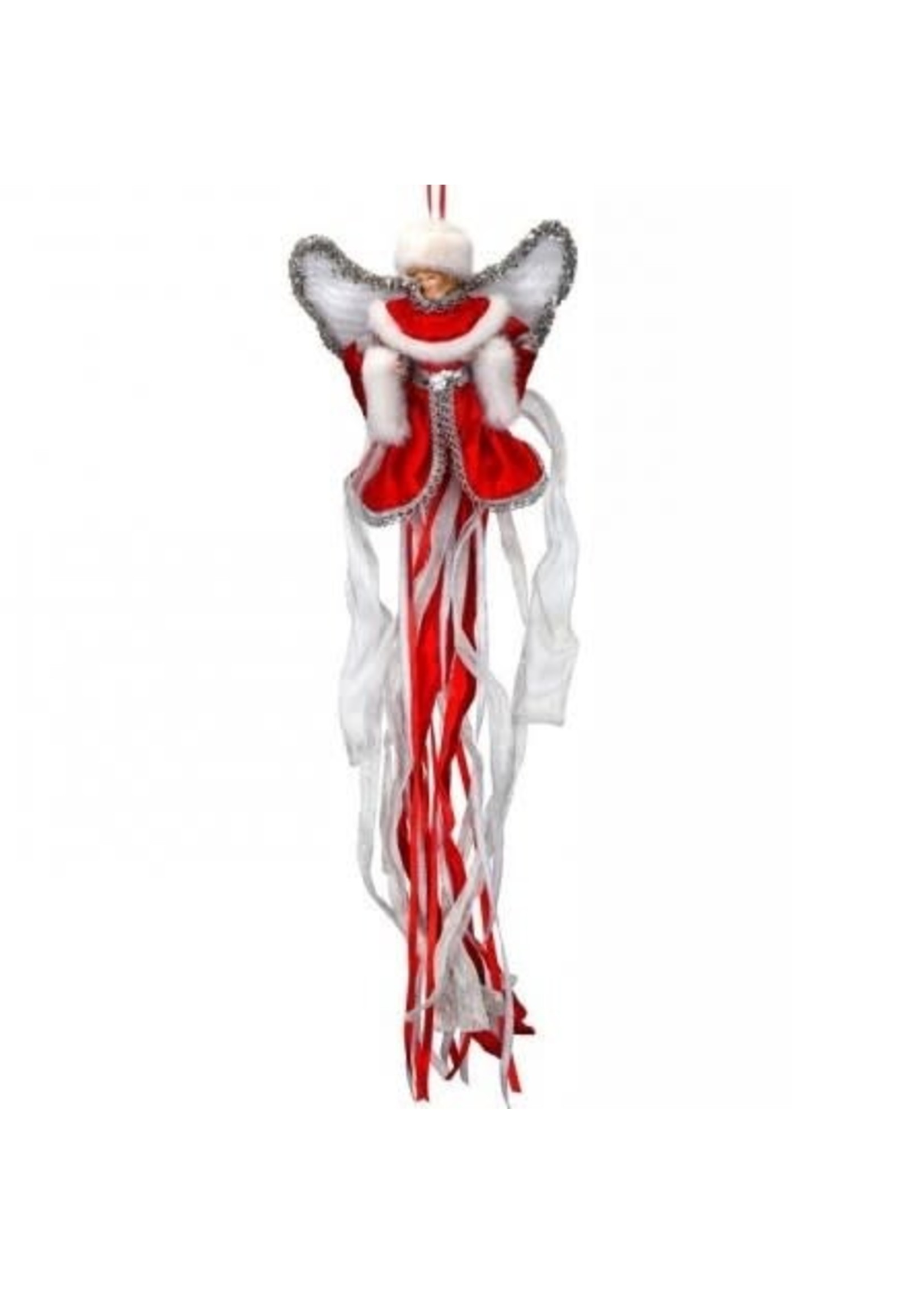Regency International MTX69622 26" Red Silver Fabric Hanging Angel