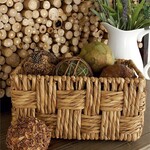 UMA Enterprises 48955L Brown Jute Handmade Storage Basket w/Handles 16" Large