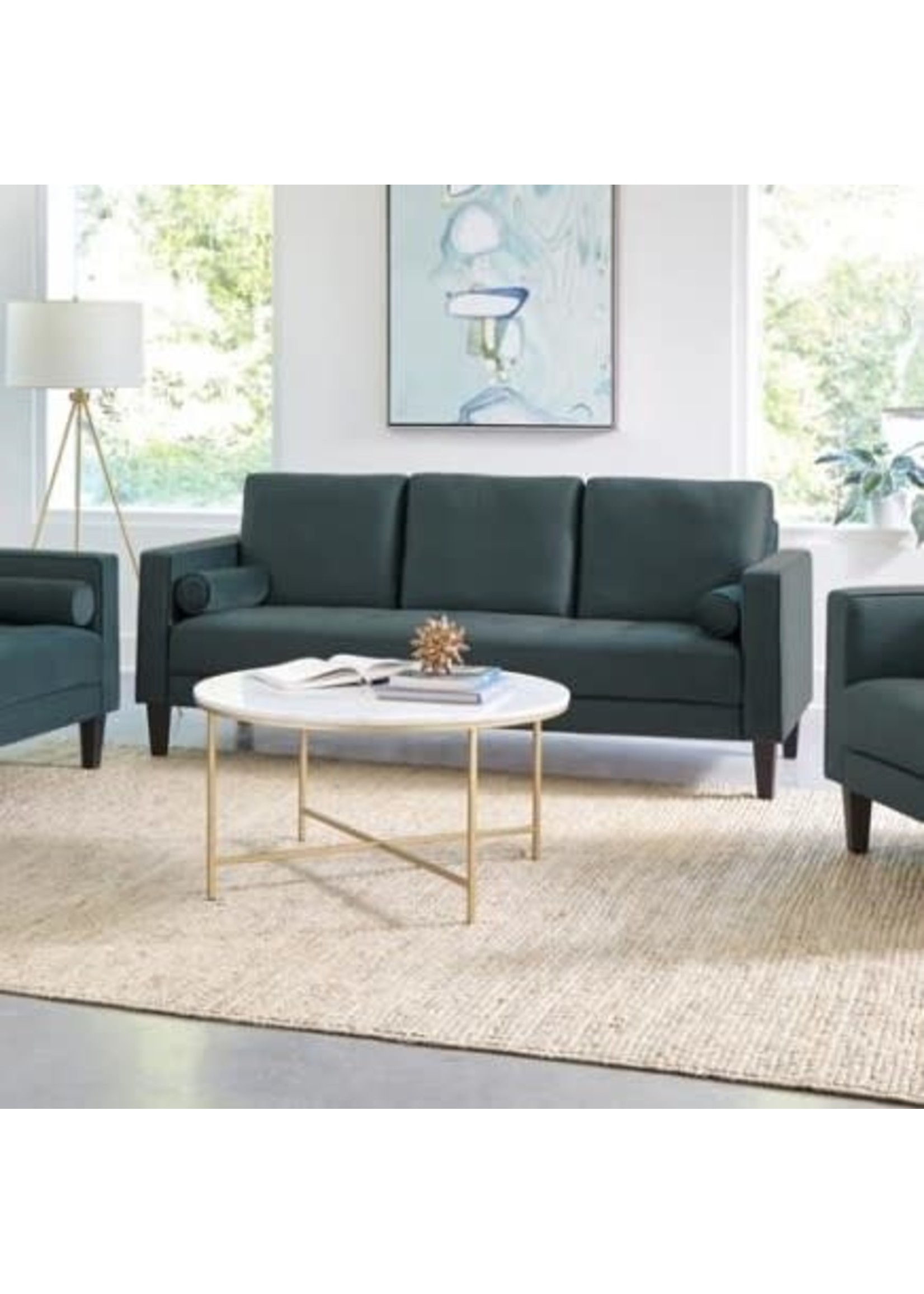 Coaster Furniture 509071 Gulfdale Cushion Back Upholstered Sofa Dark Teal 82x35x35