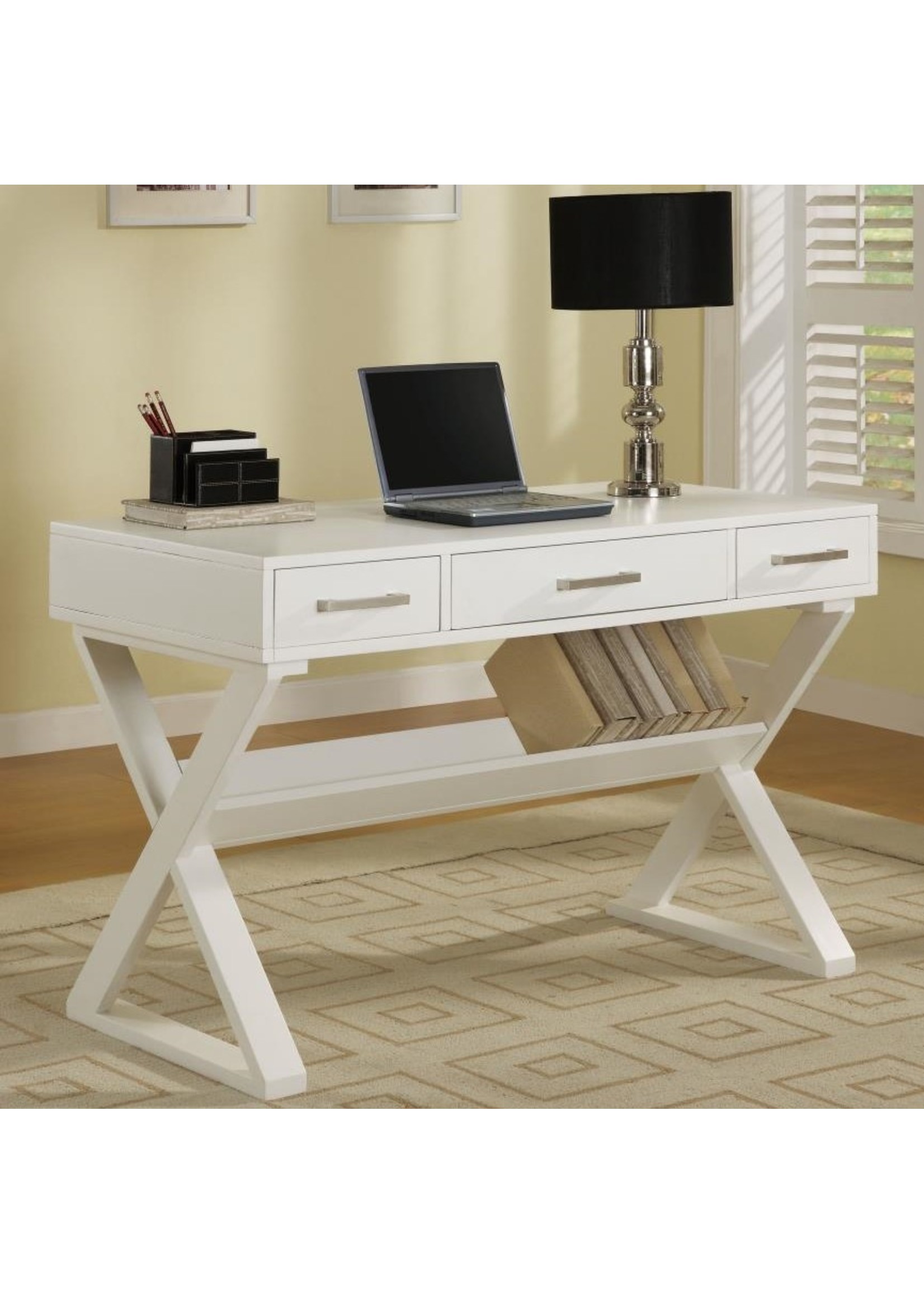 Coaster Furniture 800912 Krista 3 Drawer Writing Desk White