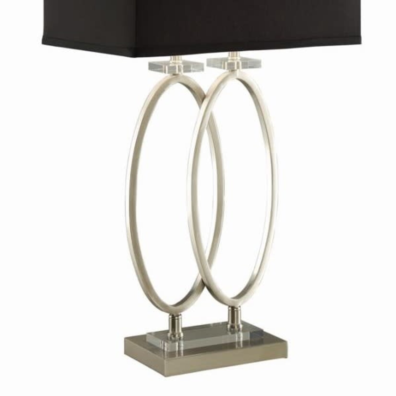 Coaster Furniture 901662 Izuku Table Lamp Black Rectangular Shade Brushed Nickle