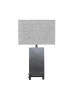 UMA Enterprises 39992 Grey Polystone Table Lamp Square Shade 15" x 9" x 26"