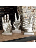 UMA Enterprises 97709 Silver Polystone Hand Sculpture Assorted