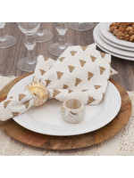 Saro NR202.GL Foil Print Wood Napkin Ring Gold