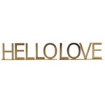 UMA Enterprises 63650 Gold Metal Hello or Love Decorative Sign