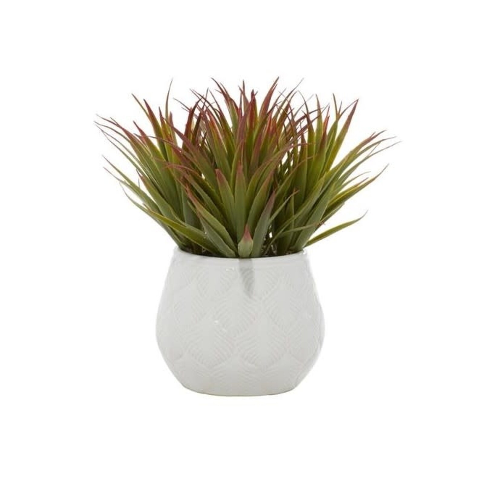 UMA Enterprises 64084 Green Faux Aloe Plant White Ceramic Pot 9"