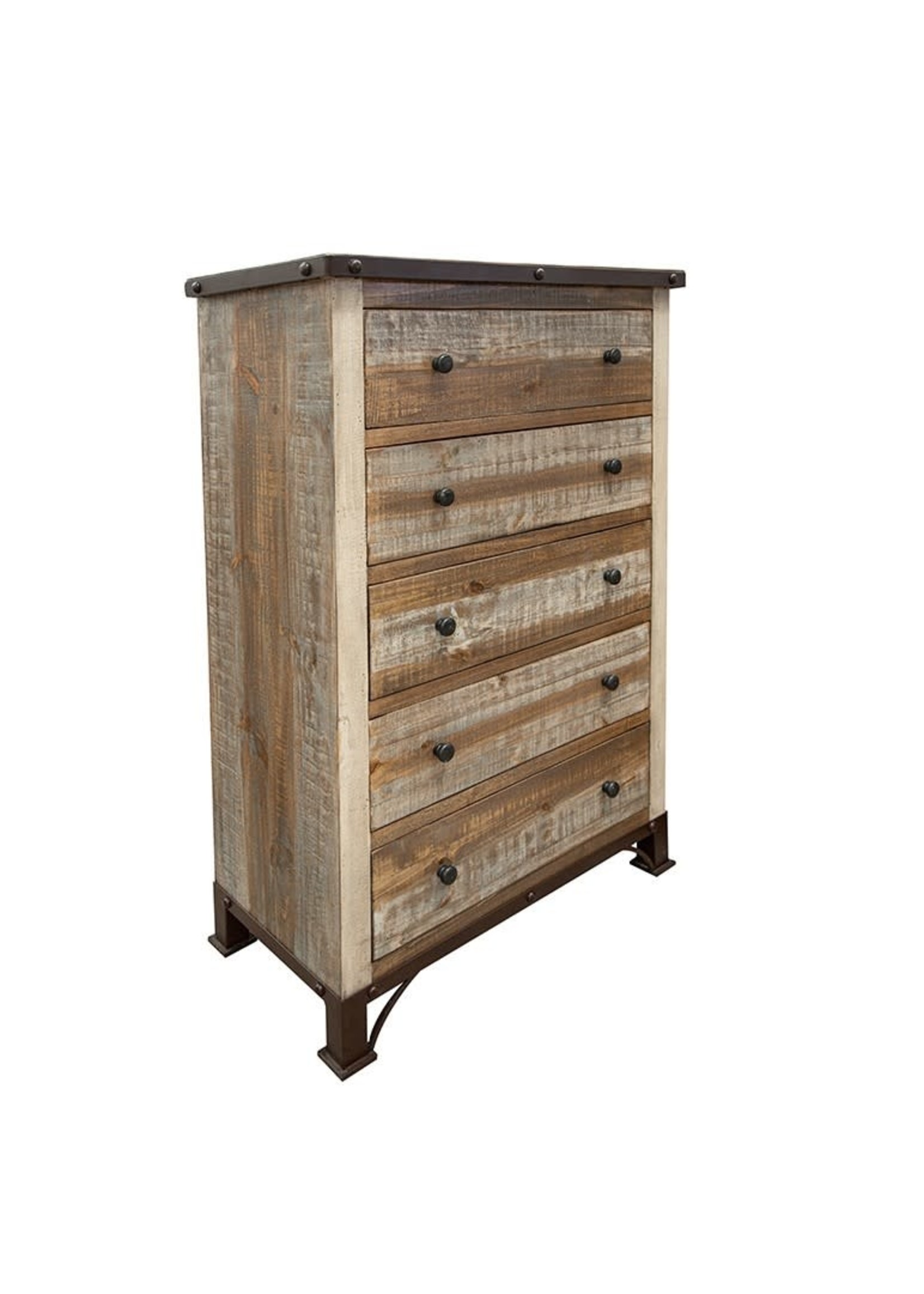 International Furniture Direct IFD966CHEST  Antique Chest of 5 Drawers