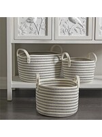 UMA Enterprises 30261L Handmade Storage Basket Grey Cotton 12" LARGE