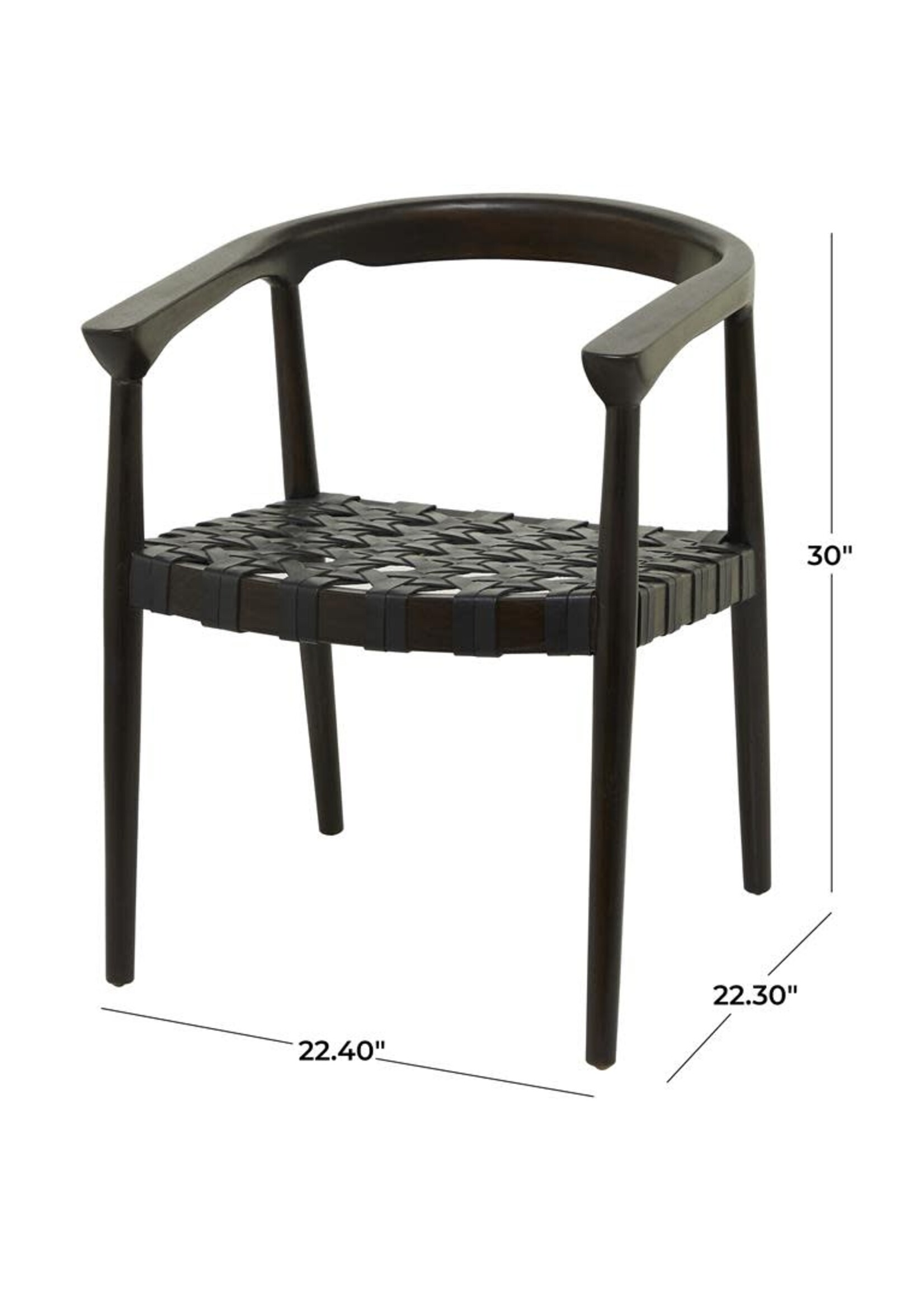 UMA Enterprises 23682 Dark Brown Handmade Teak Wood Dining Chair 22"x22"x30"