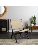UMA Enterprises 23689 Black Mahogany Wood Handmade Folding Chair 24"x31"x34"