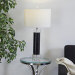 UMA Enterprises 31987 Black Marble Slender Stand Table Lamp 15"x15"x29"