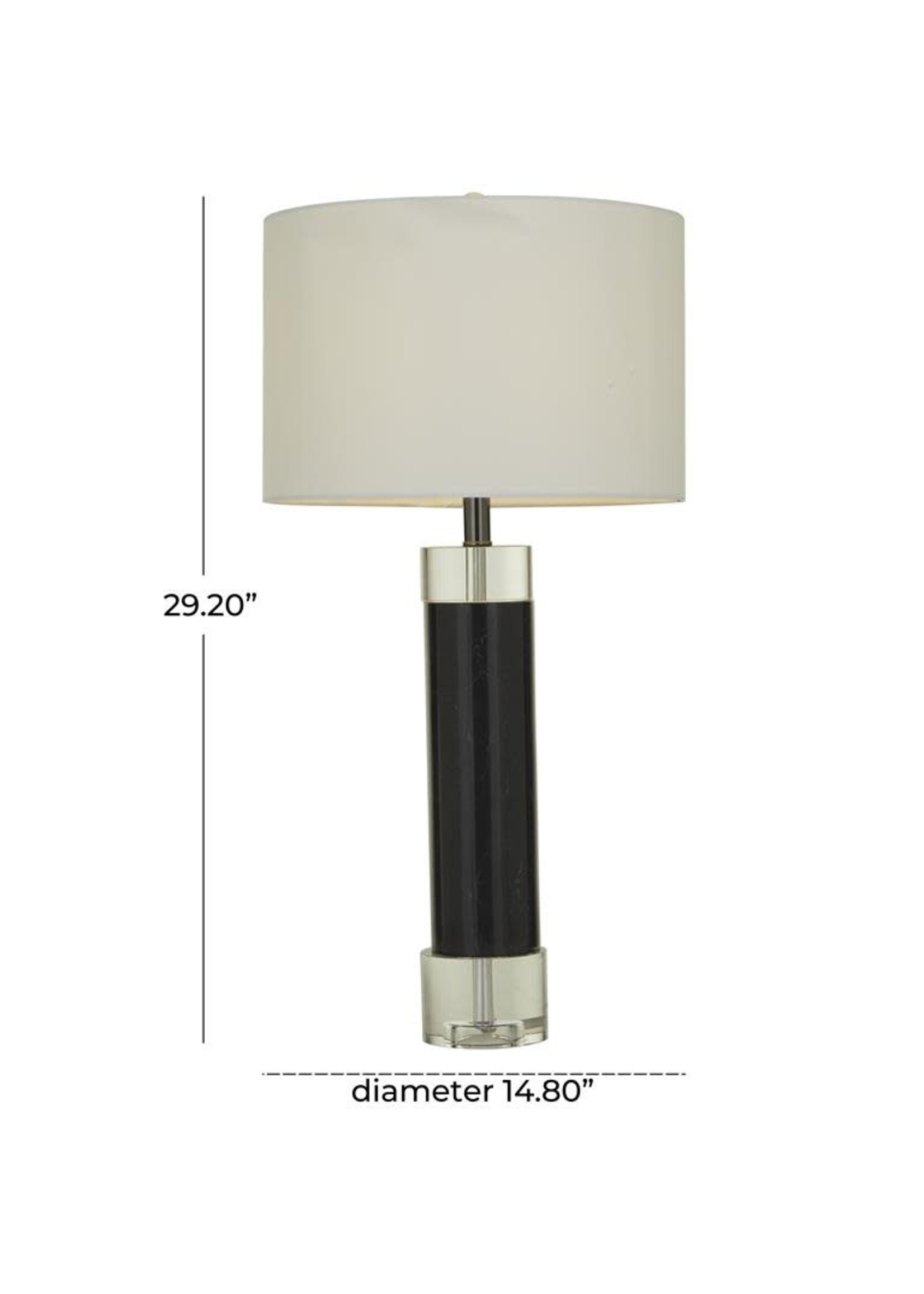 UMA Enterprises 31987 Black Marble Slender Stand Table Lamp 15"x15"x29"