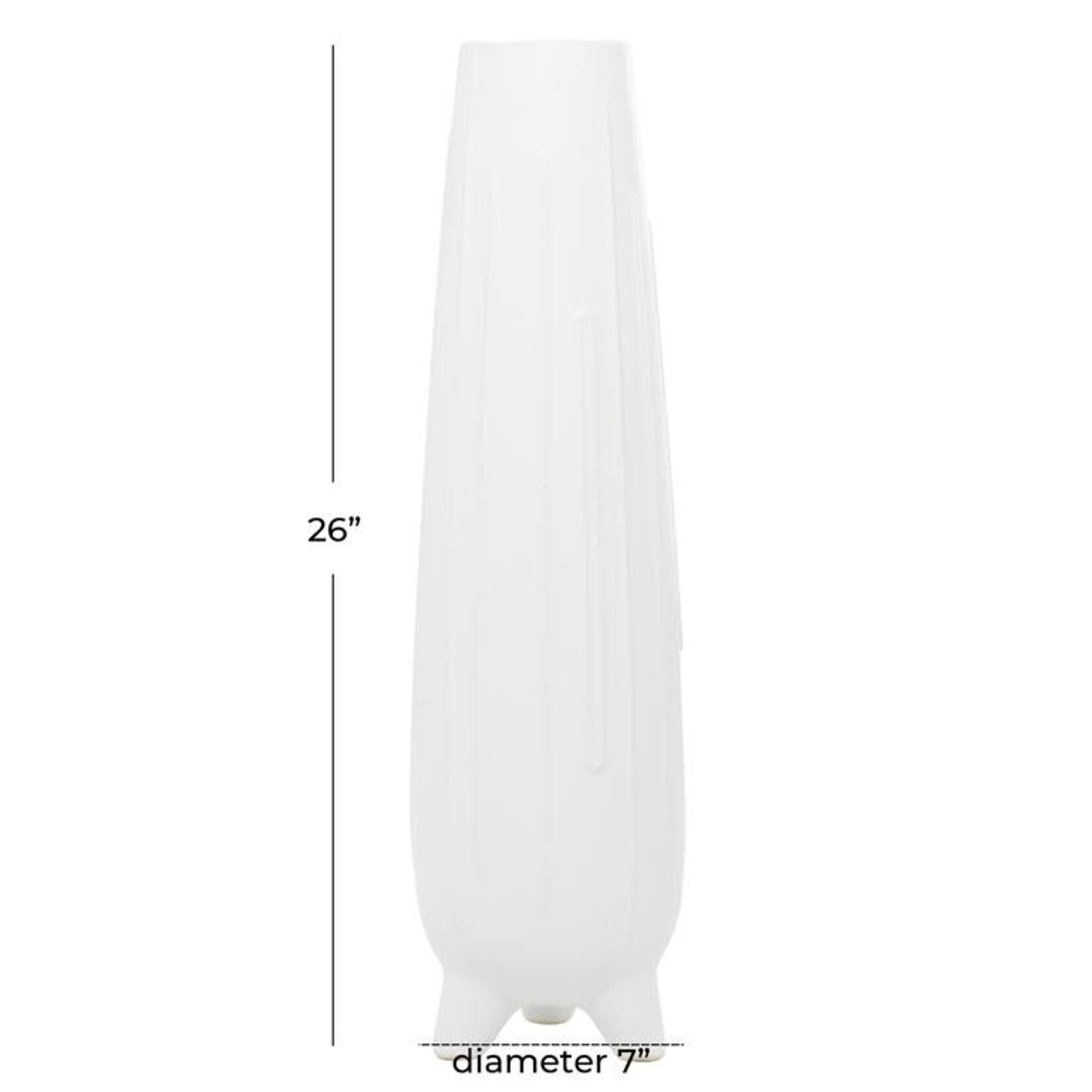 UMA Enterprises 29753 Handmade White Ceramic Footed Vase 7x7x26