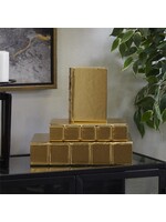 UMA Enterprises 32705L Gold Faux Leather Book Box 12" LARGE