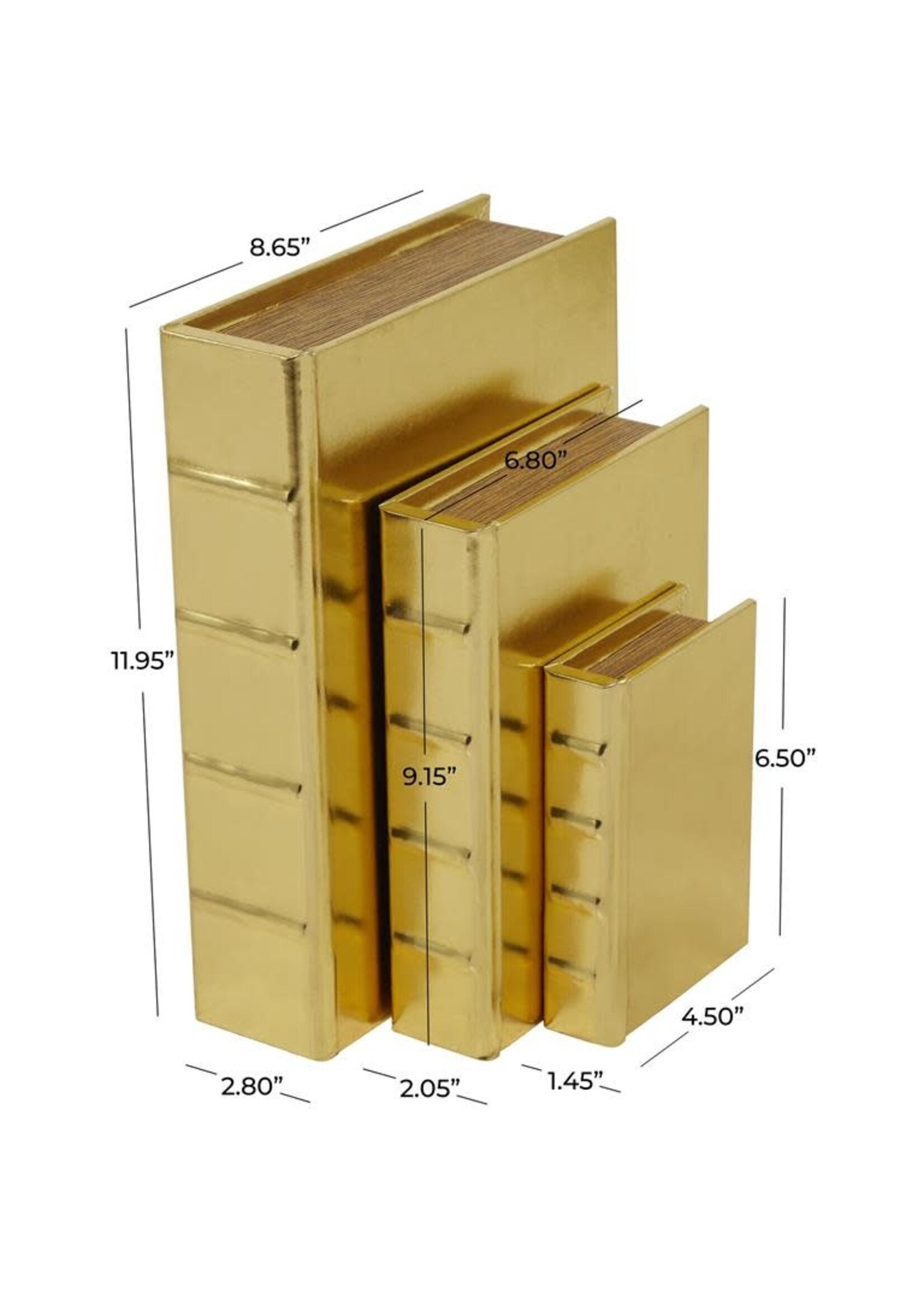 UMA Enterprises 32705S Gold Faux Leather Book Box 7" SMALL