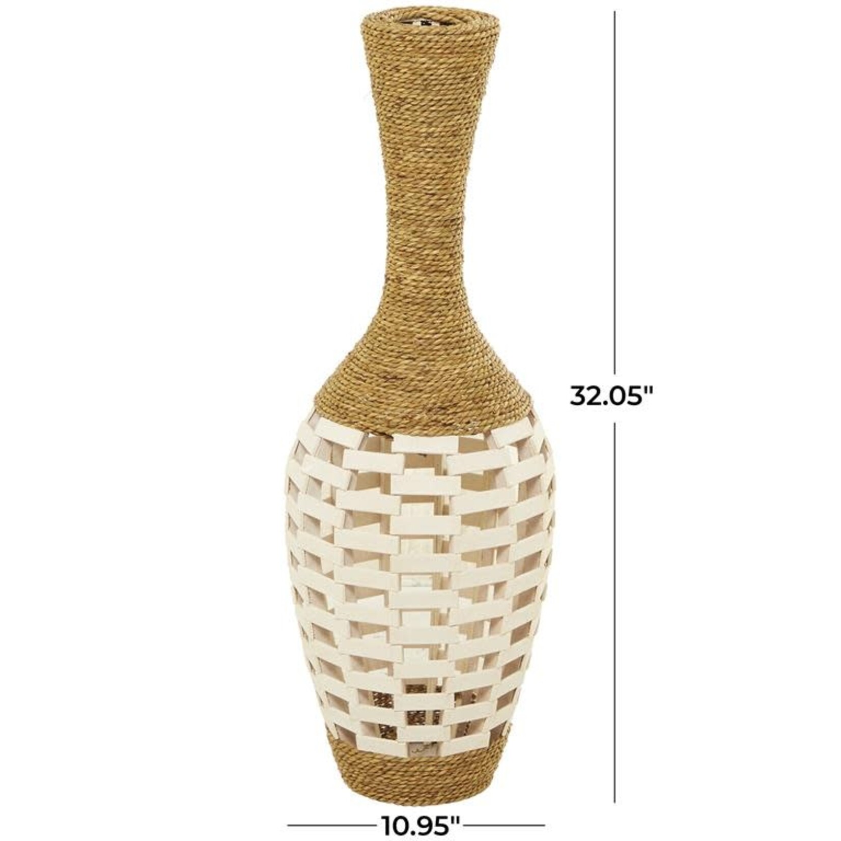 UMA Enterprises 19129 Brown Seagrass Floor Vase 11"x11"x 32"