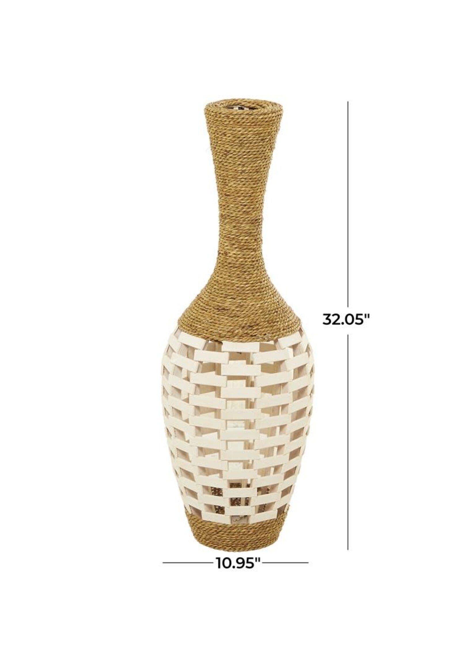 UMA Enterprises 19129 Brown Seagrass Floor Vase 11"x11"x 32"