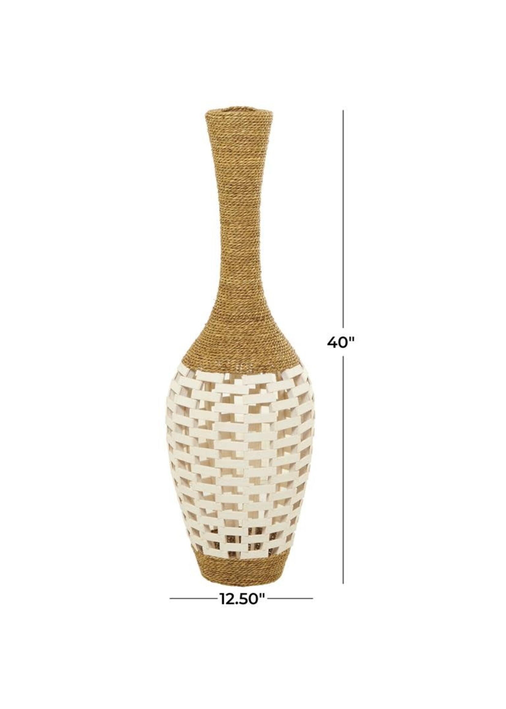 UMA Enterprises 19128 Brown Seagrass  Tall Floor Vase 13"x13"x40"