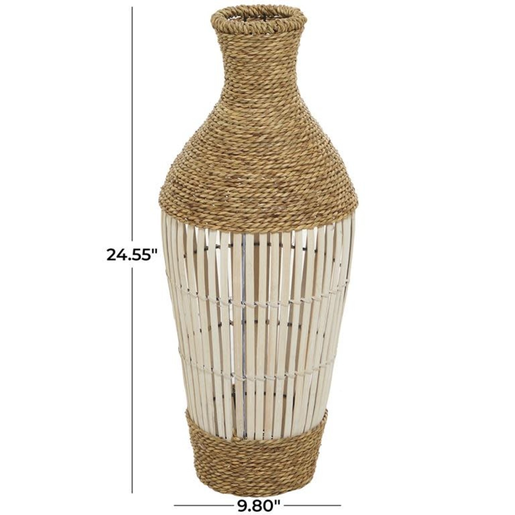 UMA Enterprises 19132 Brown Seagrass Floor Vase 10"x10"x25"