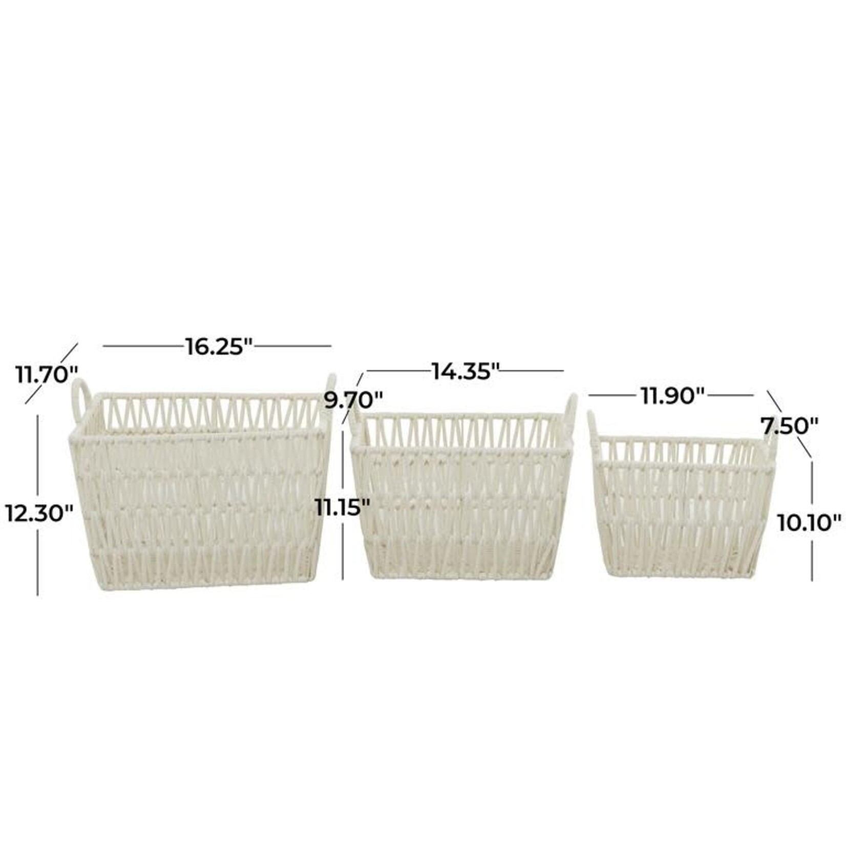 UMA Enterprises 30271S White Cotton Handmade Storage Basket  10" SMALL