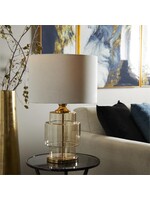 UMA Enterprises 29675 Gold Glass Table Lamp 15"x15"x23"