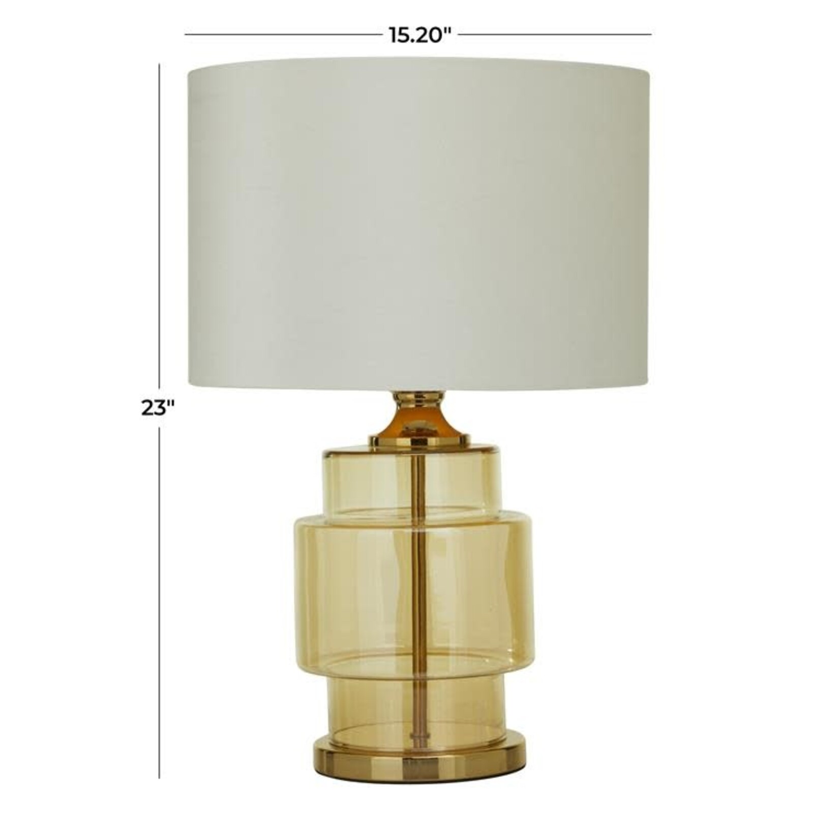 UMA Enterprises 29675 Gold Glass Table Lamp 15"x15"x23"