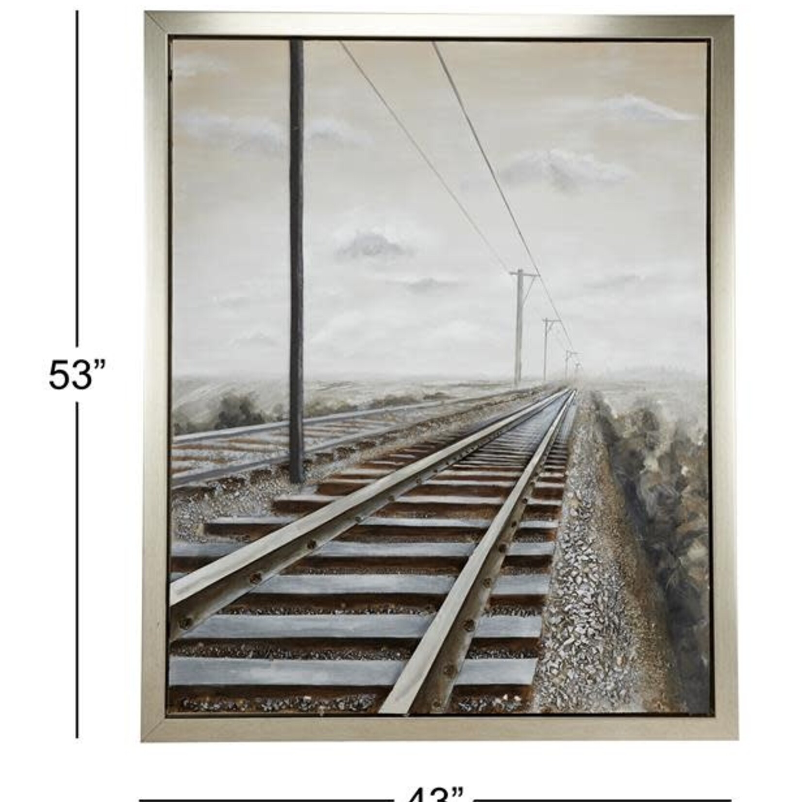 UMA Enterprises 87792 Gray Landscape Railroad Wall Art 44"x2"x53"