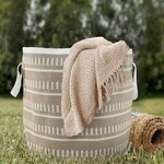 L R Home 16029GRY  Basket 21" Handmade Polyester Grey