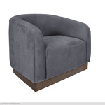 International Furniture Direct IUP551-ACH-121 Suomi Arm Chair Grey Fabric Wood Base