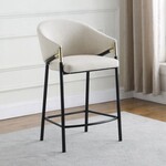 Coaster Furniture 183436  Chadwick Sloped Arm Counter Height Stools Beige and Glossy Black