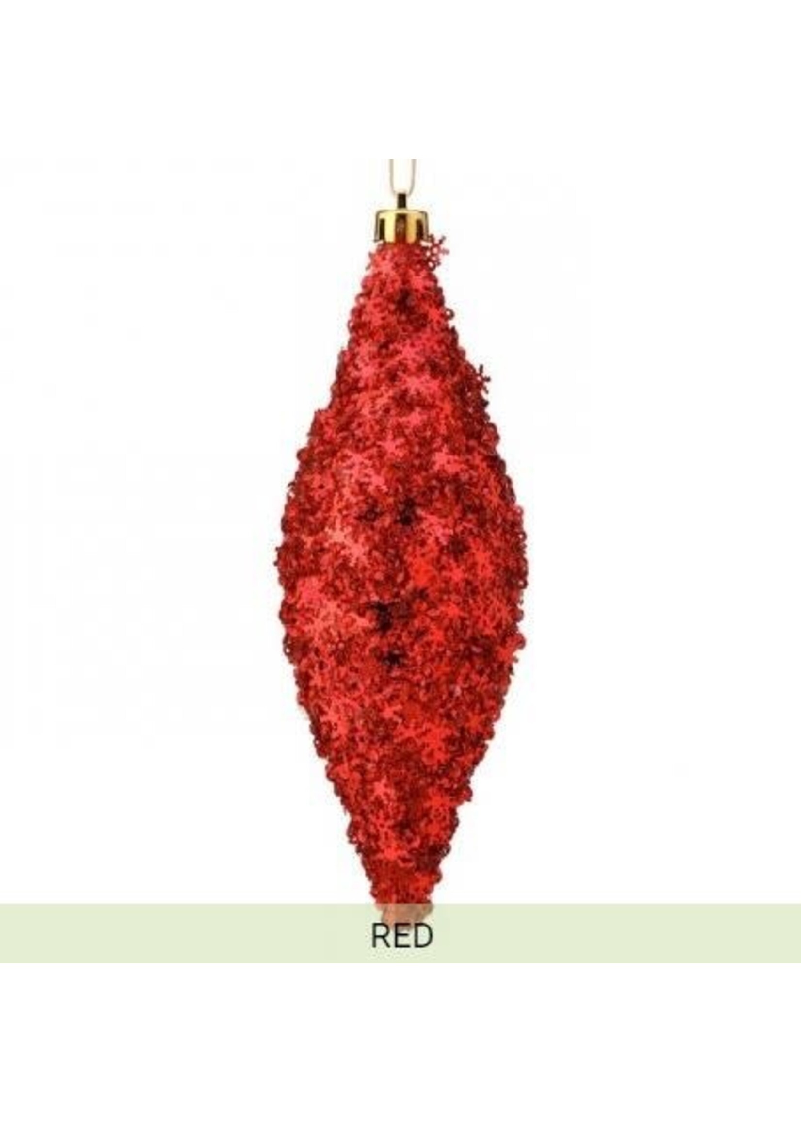 Regency International MTX72218-RED 7" Metallic Snowflake Finial Ornament - Red