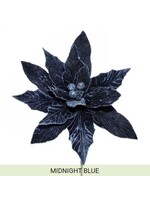 Regency International MTX64297-MIDB 26" DELUXE VELVET LARGE (18"D) POINSETTIA STEM - Midnight Blue