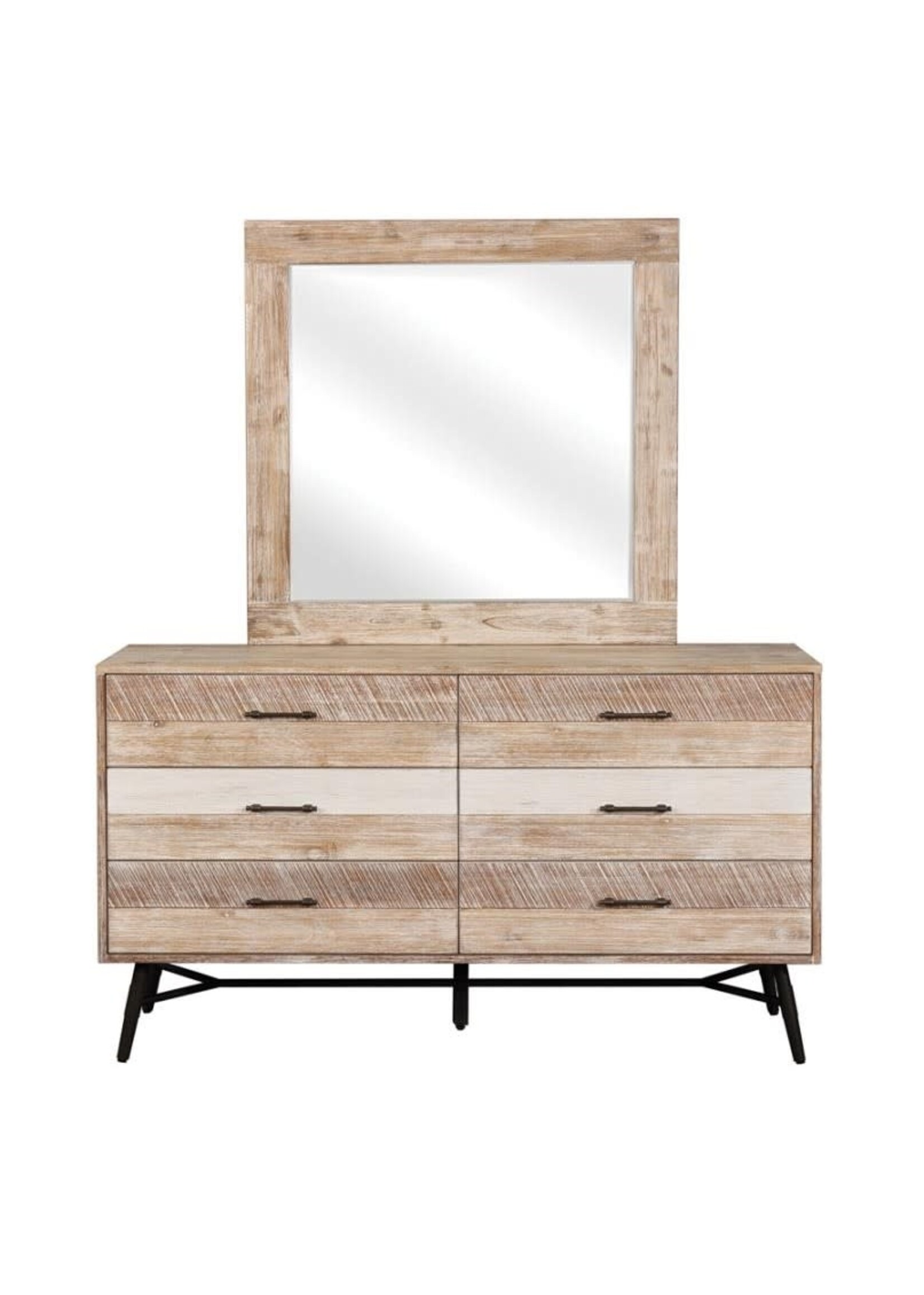 Coaster Furniture 215763M   Marlow 6-drawer Dresser Rough Sawn Multi w/Mirror