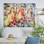 UMA Enterprises 13854  Multi Colored Canvas Horse Paint Splatter Wall Art 47"x2"x36"