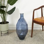 UMA Enterprises 89666  Blue Spanish Recycled Glass Tall Vase  10x11x24